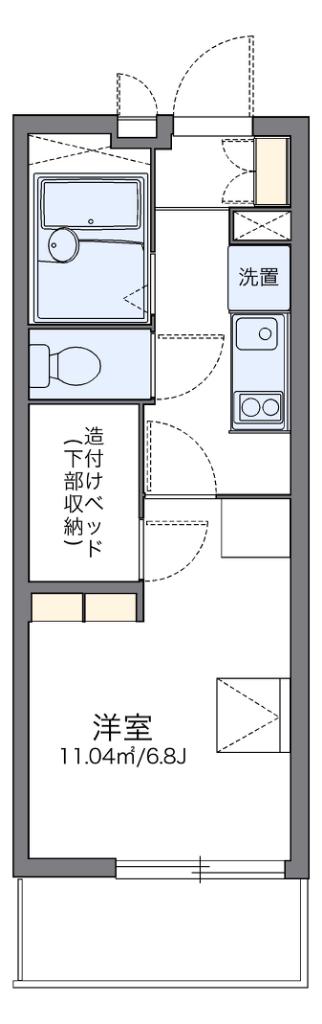 レオパレス英(1K/1階)の間取り写真