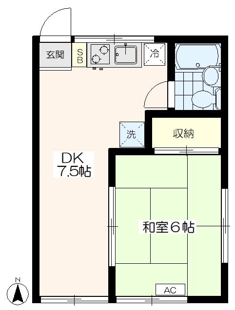 コーポミナミ(1DK/2階)の間取り写真