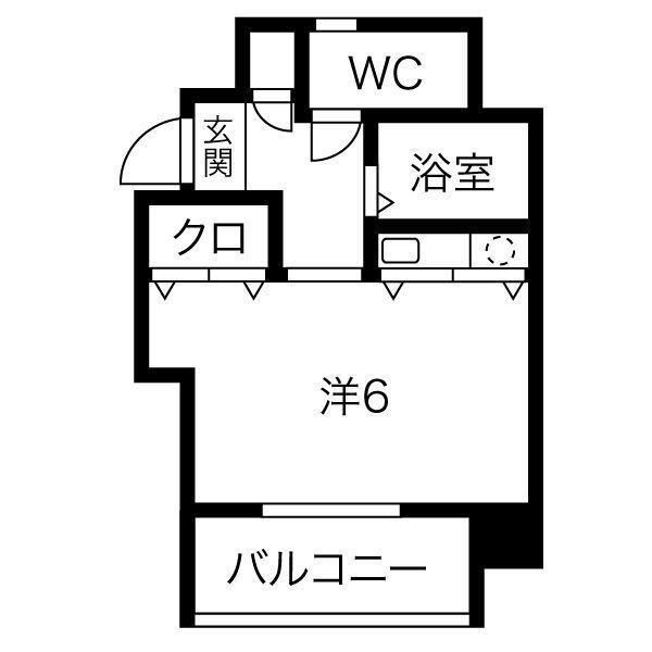 ロマネスク平尾第3(ワンルーム/4階)の間取り写真