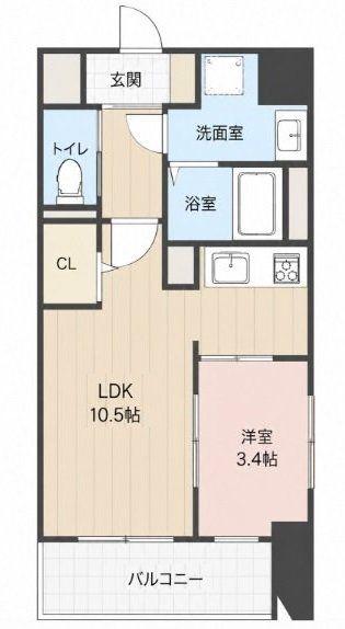 THE APARTMENT開(1LDK/8階)の間取り写真