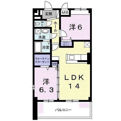 レジデンス楠(2LDK/2階)の間取り写真