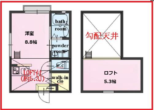 ウッディーライン(ワンルーム/2階)の間取り写真