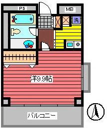 M・Sオノサン(1K/1階)の間取り写真