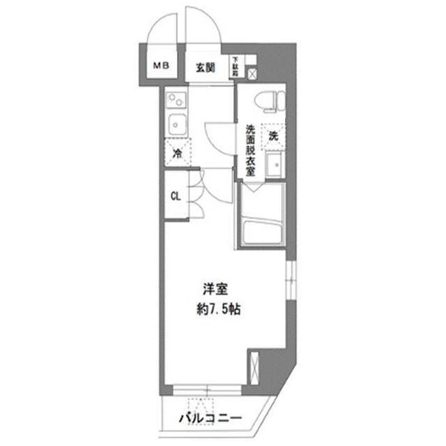 ラ・ヴィータ新御徒町(1K/4階)の間取り写真