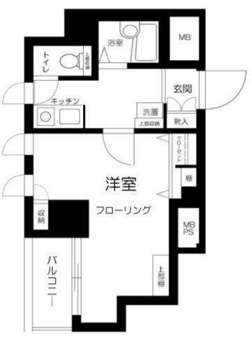 メインステージ日本橋箱崎II(1K/2階)の間取り写真
