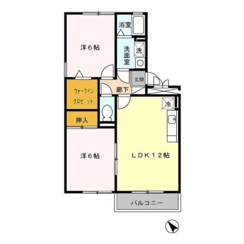 ベイサージュパレス(2LDK/3階)の間取り写真