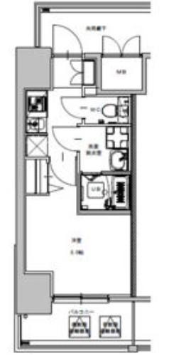 S-RESIDENCE金山FLAP(1K/2階)の間取り写真