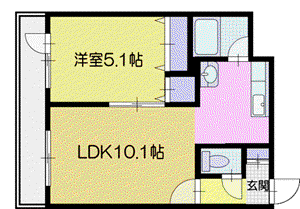 プリムローズ(1LDK/2階)の間取り写真