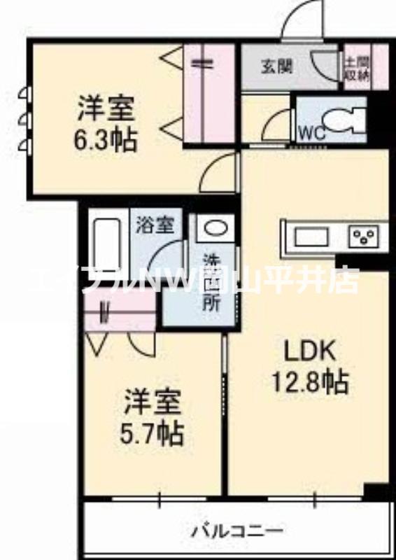 メゾンフェリシア(2LDK/2階)の間取り写真