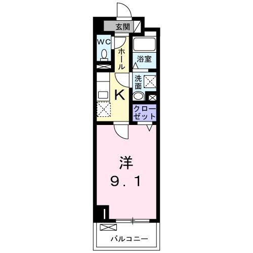 シャルム天王寺(1K/3階)の間取り写真
