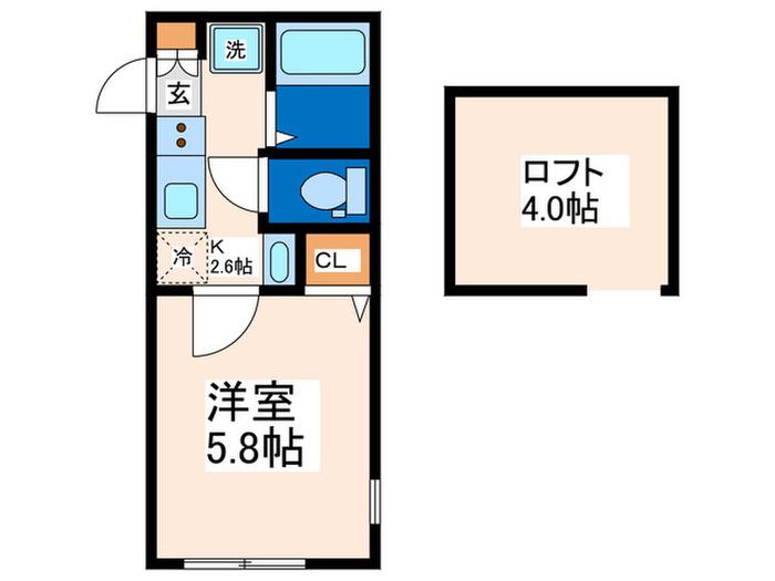 多摩美2丁目計画(1K/2階)の間取り写真