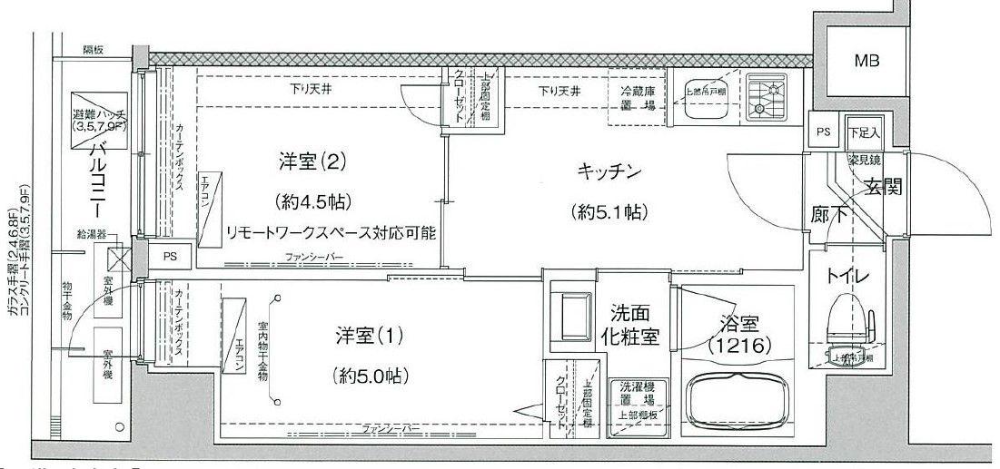 アイル プレミアム向島イースト(2K/2階)の間取り写真