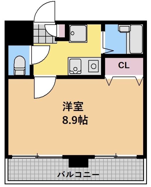 クレアール千賀(1K/2階)の間取り写真