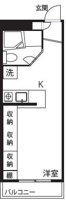 コートエレガンス-E(ワンルーム/2階)の間取り写真