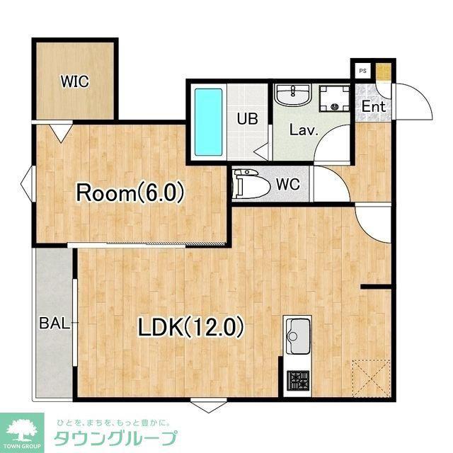 ジーメゾン川越的場アロー(1LDK/2階)の間取り写真