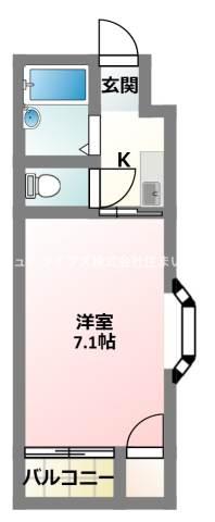 マンションデウミⅡ(1K/3階)の間取り写真
