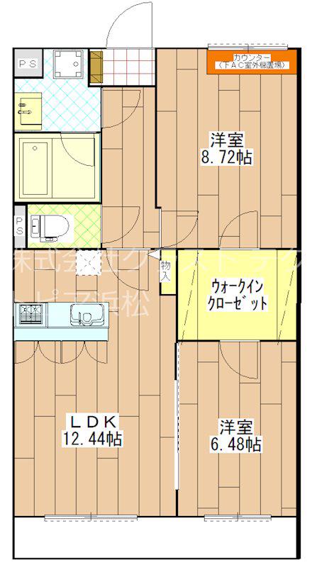LA ALLEGRO(2LDK/2階)の間取り写真