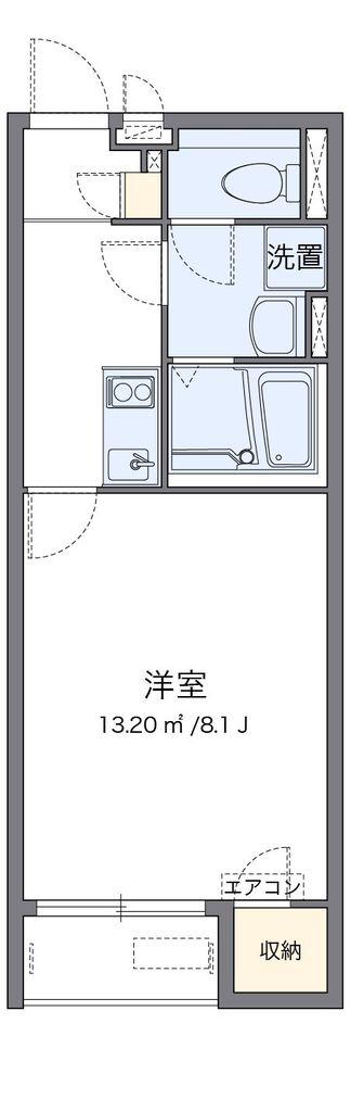 クレイノエスペランサ桜井新町(1K/2階)の間取り写真