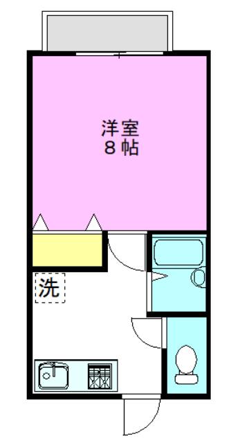 メリディアンV(1K/2階)の間取り写真