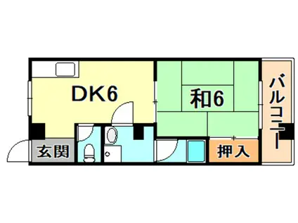 クィーンズハイツ名倉(1DK/4階)の間取り写真