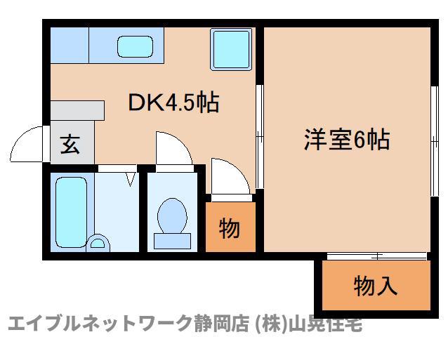 サマーハウス(1DK/2階)の間取り写真