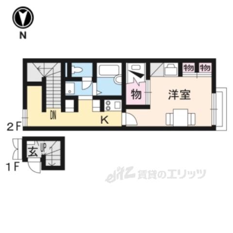レオパレス富堂(1K/2階)の間取り写真