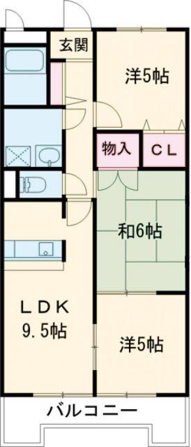 エポック三丁山(3DK/4階)の間取り写真