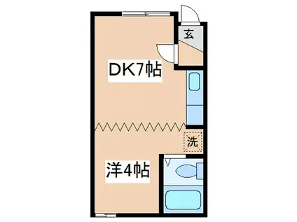 パークサイドR(1DK/2階)の間取り写真