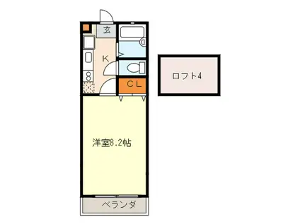 ハイツMウェーブ(1K/1階)の間取り写真