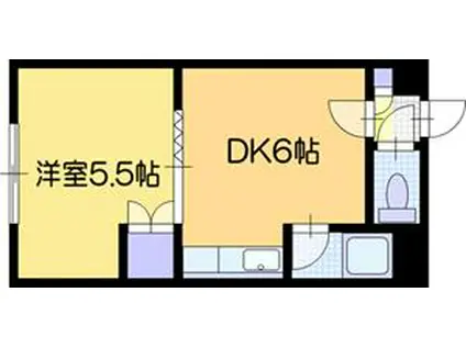 クレドールマンション(1DK/4階)の間取り写真