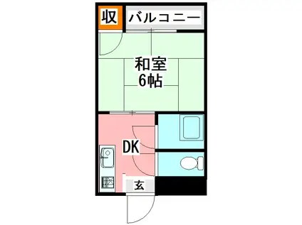 佐々木マンション(1DK/3階)の間取り写真