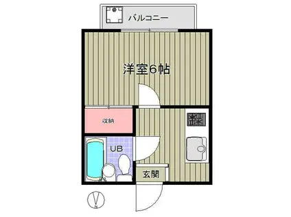 アーバンハイツTEN(1K/1階)の間取り写真