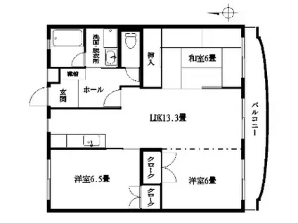 リブェールT(3LDK/3階)の間取り写真
