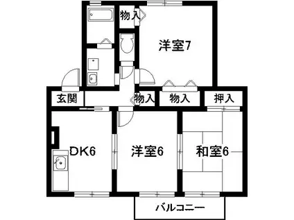 セジュール平井(3DK/2階)の間取り写真