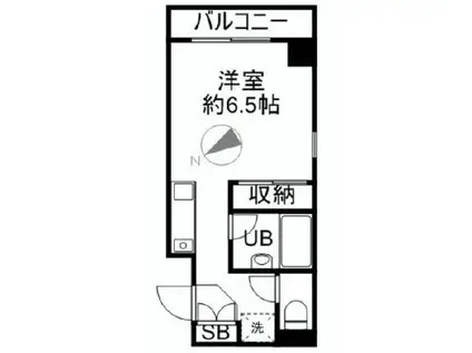 コンパートメント麻布(ワンルーム/5階)の間取り写真
