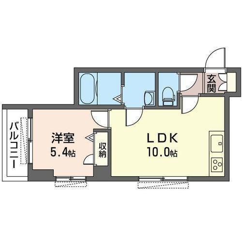 ALBA(1LDK/2階)の間取り写真