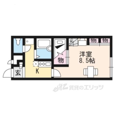 レオパレスオリオン(1K/1階)の間取り写真
