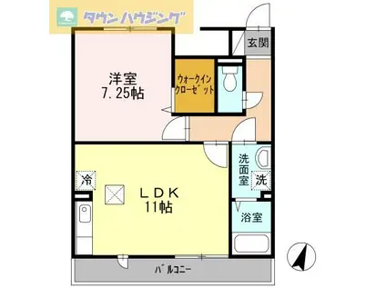 ヴェルデ神明町(1LDK/3階)の間取り写真