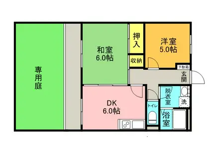長谷マンション(2DK/1階)の間取り写真