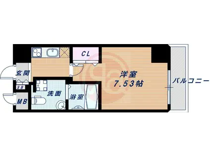 大阪プレステージアコモデーション(1K/7階)の間取り写真