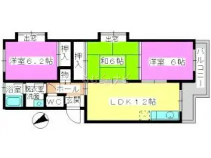 清永ビル(3LDK/4階)の間取り写真
