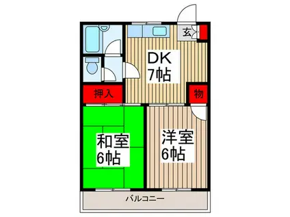 諏訪原マンション(2DK/2階)の間取り写真