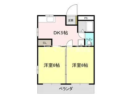 塚田ハイツ(2DK/3階)の間取り写真