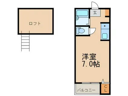 コンフォート博多(ワンルーム/2階)の間取り写真
