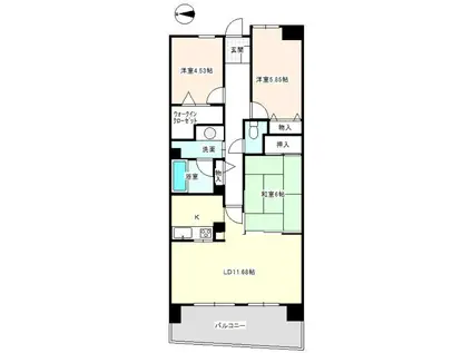 RMⅡ高崎(3LDK/6階)の間取り写真