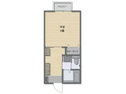 シーサイドアルシャイン(1K/2階)の間取り写真