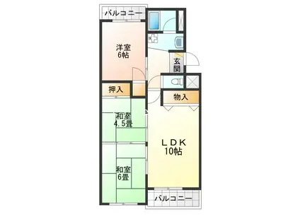 ベルデュウラ池上(3LDK/3階)の間取り写真