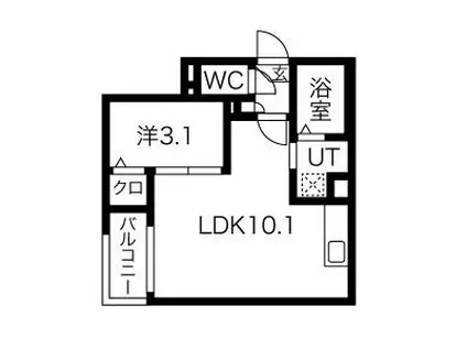 JACK KANSEIIV(1LDK/1階)の間取り写真