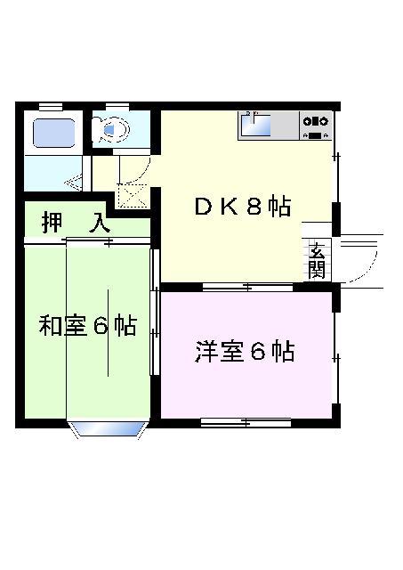 サンライズ(2DK/1階)の間取り写真
