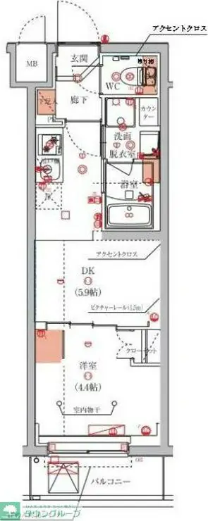 ハーモニーレジデンス東京八広ザ・スプレッド 1階階 間取り